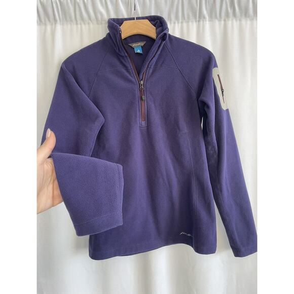 Eddie Bauer XS Fleece 1/4 Zip Pullover Shirt Navy First Ascent Sleeve Pocket - Picture 2 of 10